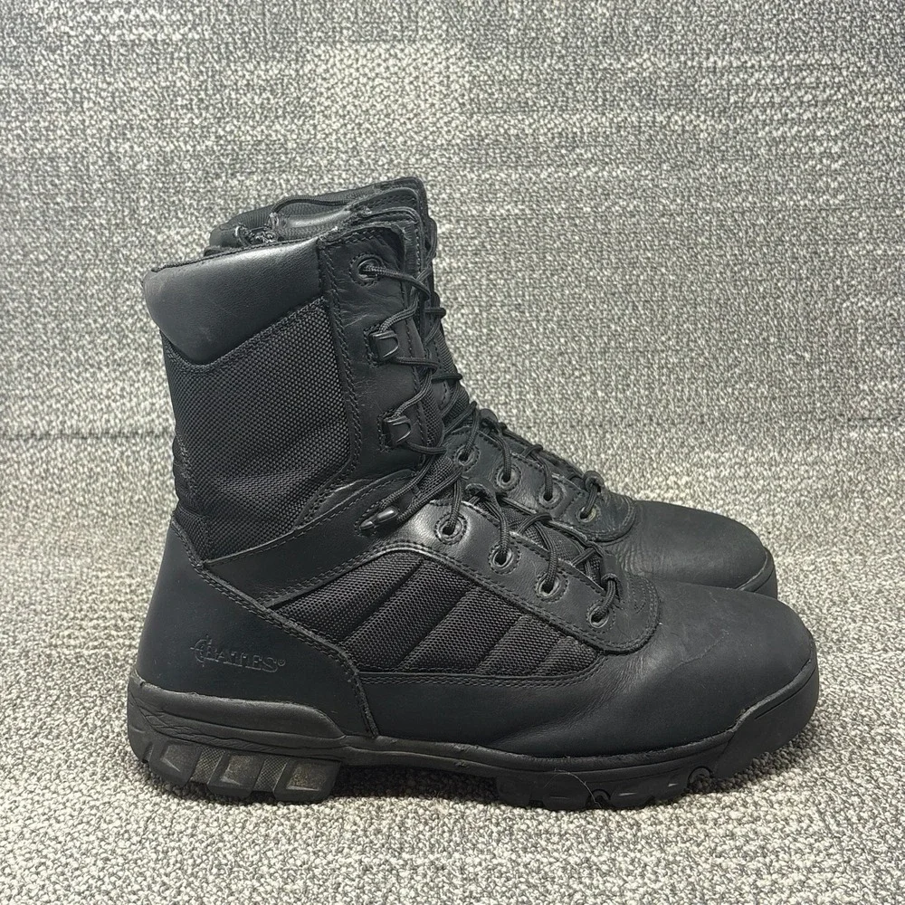 Bates Tactical Sport Mens Size 13 M Black Leather Side Zip Combat Boots E02261
